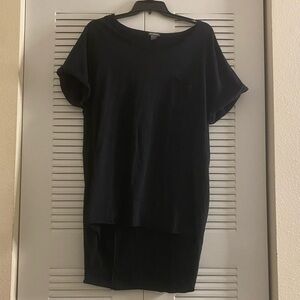 Men's high-low Black shirt